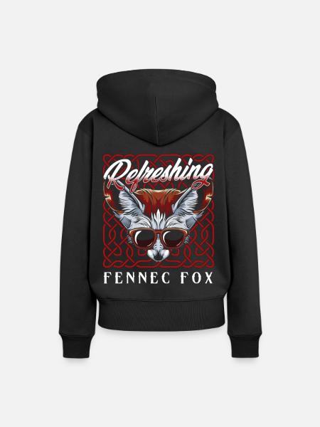 Fennek Fuchs - Frauen Premium Bio Hoodie - Schwarz