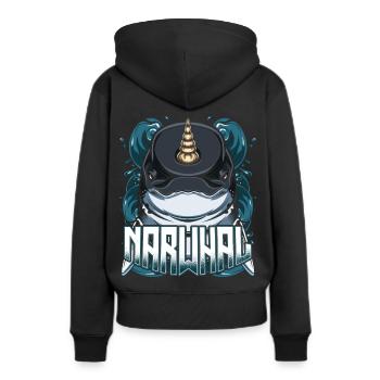 narval - Sweat à capuche Premium bio Femme - noir - Dos - Julia (174cm)