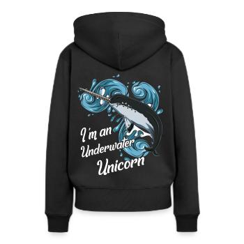 narval - Sweat à capuche Premium bio Femme - noir - Dos - Julia (174cm)