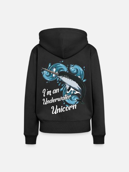 Narwals - Frauen Premium Bio Hoodie - Schwarz
