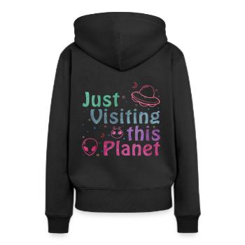 Alien - Sweat à capuche Premium bio Femme - noir - Dos - Julia (174cm)