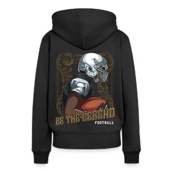 football - Sweat à capuche Premium bio Femme - noir - Dos - Julia (174cm)