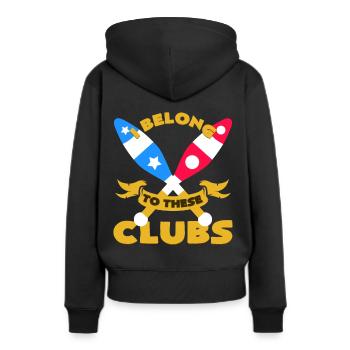 jongleur - Sweat à capuche Premium bio Femme - noir - Dos - Julia (174cm)
