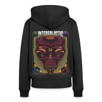étranger - Sweat à capuche Premium bio Femme - noir - Dos - Julia (174cm)