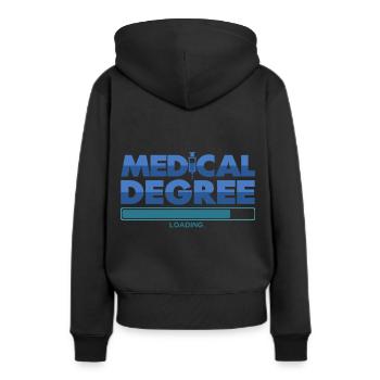 Étude de médecine - Sweat à capuche Premium bio Femme - noir - Dos - Julia (174cm)