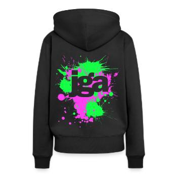 JGA Junggesellenabschied Farbklekse Klekse - Frauen Premium Bio Hoodie - Schwarz - Hinten - Julia (174cm)