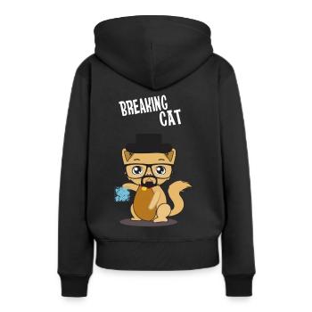 Süße Katze Heisenberg Cat Meth Blue - Frauen Premium Bio Hoodie - Schwarz - Hinten - Julia (174cm)
