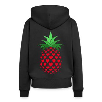 Ananas - Sweat à capuche Premium bio Femme - noir - Dos - Julia (174cm)