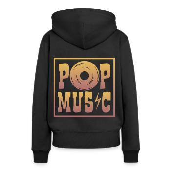 Musique pop femme, kpop, vietnam, anime, musique, gosse - Sweat à capuche Premium bio Femme - noir - Dos - Julia (174cm)