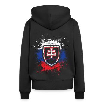 Slovénie UE - Sweat à capuche Premium bio Femme - noir - Dos - Julia (174cm)