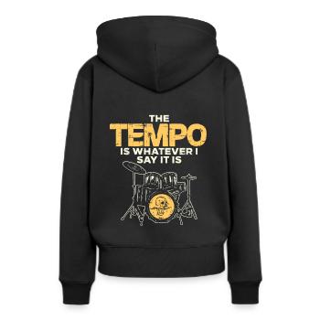 Batteur Batteur Tempo Drôle Musicien Cadeau - Sweat à capuche Premium bio Femme - noir - Dos - Julia (174cm)