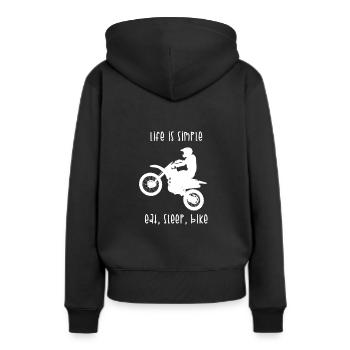 motocross - Sweat à capuche Premium bio Femme - noir - Dos - Julia (174cm)