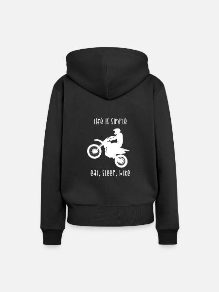 Motocross - Dame Premium hoodie, økologisk bomuld - sort