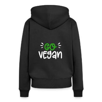 Vegan Go vegan - Sweat à capuche Premium bio Femme - noir - Dos - Julia (174cm)