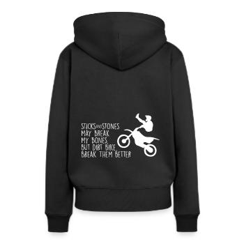 Motocross stick motocross tshirt - Frauen Premium Bio Hoodie - Schwarz - Hinten - Julia (174cm)