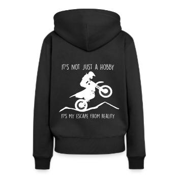 it s not just a hobby Motocross passion - Frauen Premium Bio Hoodie - Schwarz - Hinten - Julia (174cm)