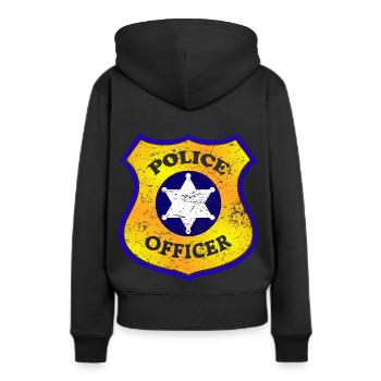 Officier de police - Sweat à capuche Premium bio Femme - noir - Dos - Julia (174cm)