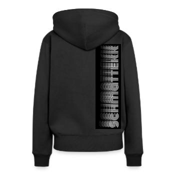 Letter "SCHMATTEKK"wite - Frauen Premium Bio Hoodie - Schwarz - Hinten - Julia (174cm)