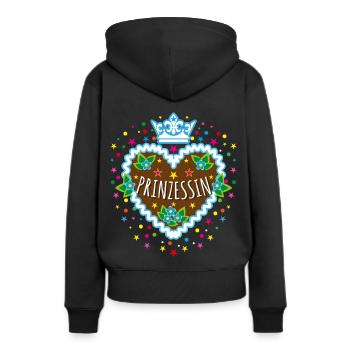73 Coeur de pain d’épice Princesse Couronne Confetti - Sweat à capuche Premium bio Femme - noir - Dos - Julia (174cm)