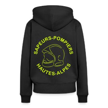 sapeurs-pompiers hautes-a - Sweat à capuche Premium bio Femme - noir - Dos - Julia (174cm)