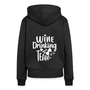 Wine Drinking Team- Team Bride Drôle de JGA - Sweat à capuche Premium bio Femme - noir - Dos - Julia (174cm)