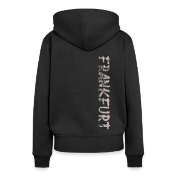 Francfort - Sweat à capuche Premium bio Femme - noir - Dos - Julia (174cm)