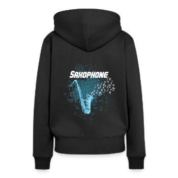 Saxophonist Saxophonist - Frauen Premium Bio Hoodie - Schwarz - Hinten - Julia (174cm)