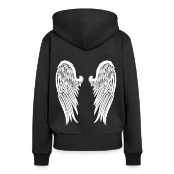 Ailes d’ange - Sweat à capuche Premium bio Femme - noir - Dos - Julia (174cm)