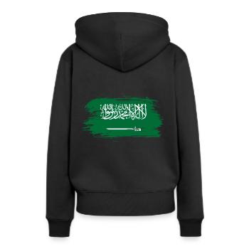 Saudi Arabien Flagge - Frauen Premium Bio Hoodie - Schwarz - Hinten - Julia (174cm)