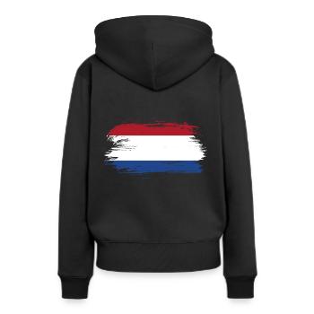 Pays-Bas Pavillon - Sweat à capuche Premium bio Femme - noir - Dos - Julia (174cm)