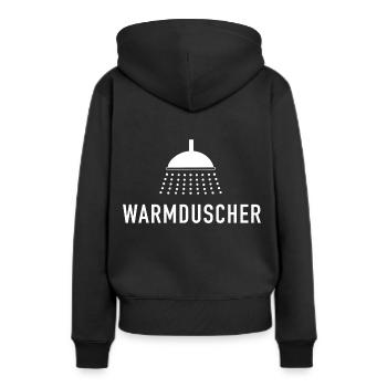 Douche chaude - Sweat à capuche Premium bio Femme - noir - Dos - Julia (174cm)