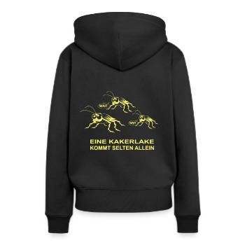 Un cafard vient seul - Sweat à capuche Premium bio Femme - noir - Dos - Julia (174cm)