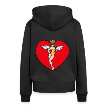 Traumfrau Herz Model Engel sexy Girl Queen Liebe - Frauen Premium Bio Hoodie - Schwarz - Hinten - Julia (174cm)