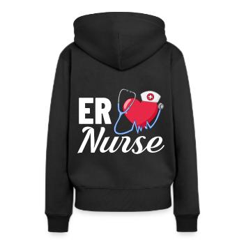 Infirmière d’urgence Premiers soins - Sweat à capuche Premium bio Femme - noir - Dos - Julia (174cm)