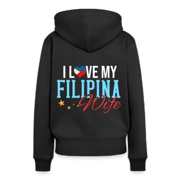 Philippinen Filipino Pinoy Philippinisch - Frauen Premium Bio Hoodie - Schwarz - Hinten - Julia (174cm)