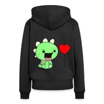 Schreihals Kind Kinder Baby Kleinkind Dino - Frauen Premium Bio Hoodie - Schwarz - Hinten - Julia (174cm)