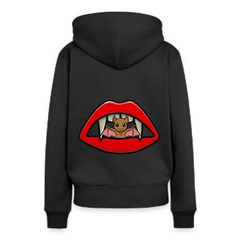 Vampire Carpates, suceur de sang, chauve-souris, enfant - Sweat à capuche Premium bio Femme - noir - Dos - Julia (174cm)
