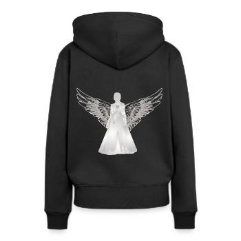 Ange Gardien Ange avec Cœur - Sweat à capuche Premium bio Femme - noir - Dos - Julia (174cm)