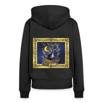 Starry Sky Fantasy Warrior Mystiquement Magique - Sweat à capuche Premium bio Femme - noir - Dos - Julia (174cm)