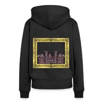 Bauherr Immobilie Marktler Bauen Renovieren Haus - Frauen Premium Bio Hoodie - Schwarz - Hinten - Julia (174cm)