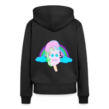 Happy Regenbogen Eis Eiskrem Kinder Fantasy - Frauen Premium Bio Hoodie - Schwarz - Hinten - Julia (174cm)