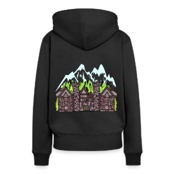 Autriche Château médiéval Forteresse Chevaliers fantastiques - Sweat à capuche Premium bio Femme - noir - Dos - Julia (174cm)