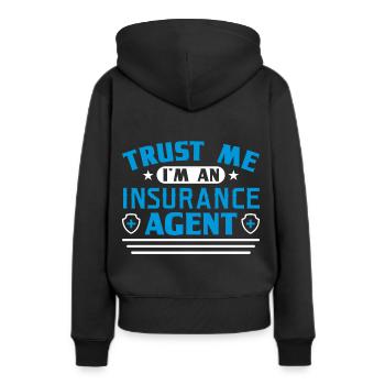 Vendeur d’assurance Agent d’assurance - Sweat à capuche Premium bio Femme - noir - Dos - Julia (174cm)