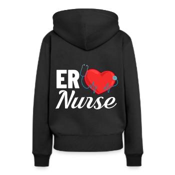 Infirmière d’urgence Premiers soins - Sweat à capuche Premium bio Femme - noir - Dos - Julia (174cm)