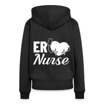 Infirmière d’urgence Premiers soins - Sweat à capuche Premium bio Femme - noir - Dos - Julia (174cm)