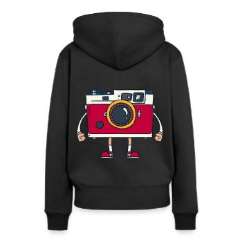 Photographie cameraman - Sweat à capuche Premium bio Femme - noir - Dos - Julia (174cm)