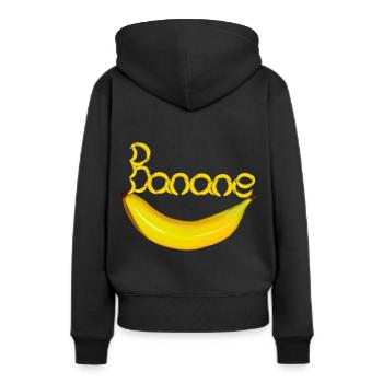 Banane Bananen Obst Frucht Früchte - Frauen Premium Bio Hoodie - Schwarz - Hinten - Julia (174cm)