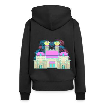 Château Château Couronne Forteresse Chevalier Roi - Sweat à capuche Premium bio Femme - noir - Dos - Julia (174cm)