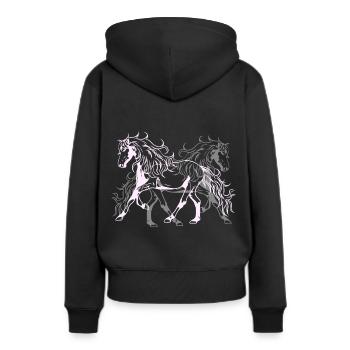 Heavenly Wild Horses Étalon Cavalier Passionné de chevaux - Sweat à capuche Premium bio Femme - noir - Dos - Julia (174cm)