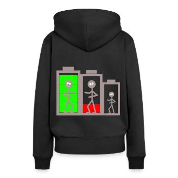 Batteri Energie Akku Power Batterien - Frauen Premium Bio Hoodie - Schwarz - Hinten - Julia (174cm)
